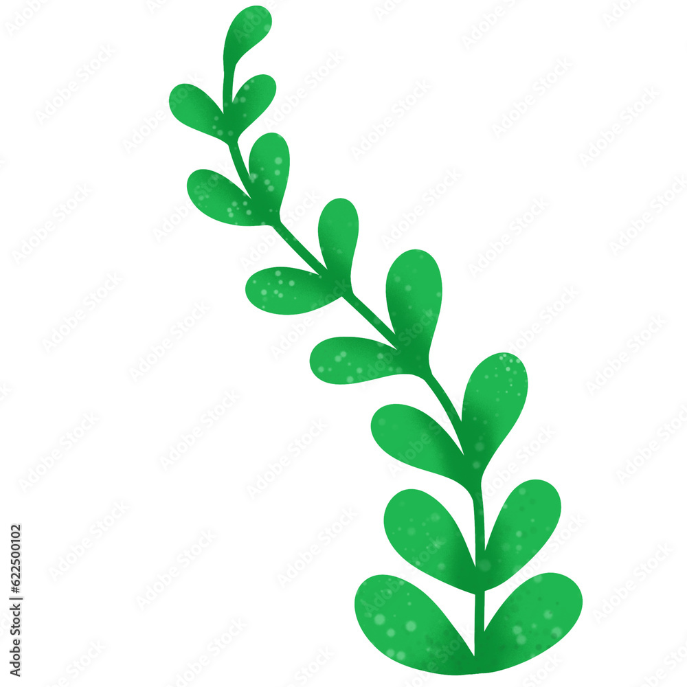 green seaweed Super cute painted with watercolors. used as an illustration green seaweed Super cute painted with watercolors. used as an illustration