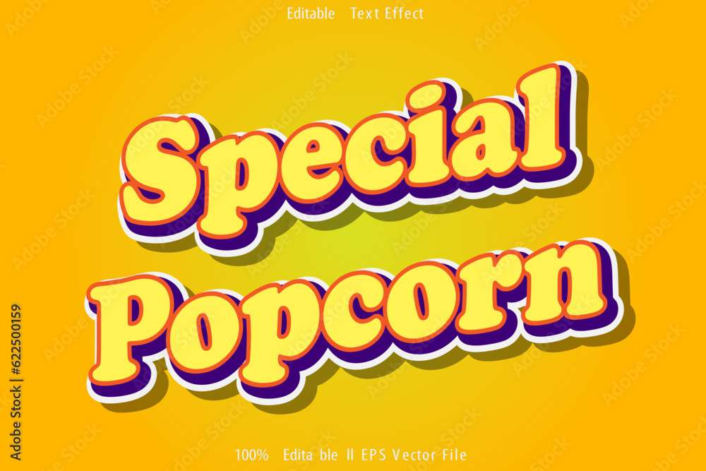 Special Popcorn Editable Text Effect