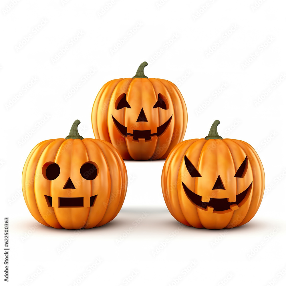 Halloween pumpkin head jack lantern isolated on white background Halloween pumpkin head jack lantern isolated on white background