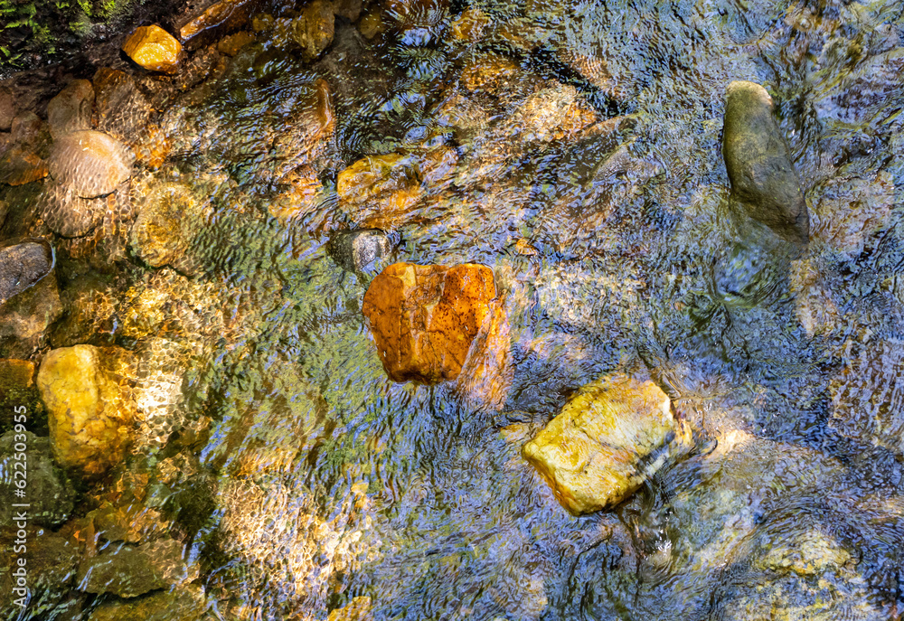 Rippling Mountain Stream and Colorful Rocks Rippling Mountain Stream and Colorful Rocks