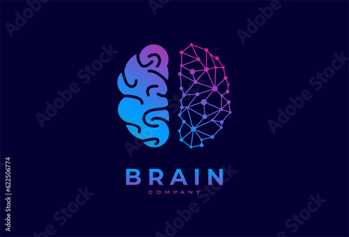 Brain Logo. modern brain logo style design template. usable for technology and company logos