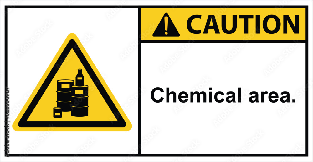 Chemical storage room.chemical storage area. Caution sign Chemical storage room.chemical storage area. Caution sign