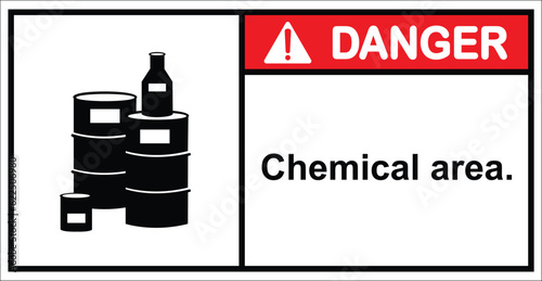 Chemical storage room.chemical storage area. Danger sign