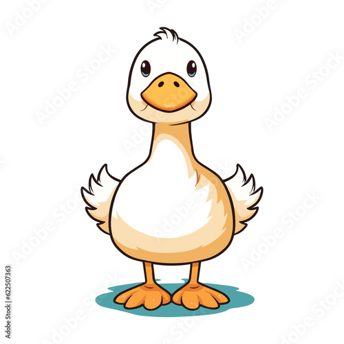 Cute Goose Cartoon Character: Perfect for Children's Farm-themed Designs and Nature-inspired Creations