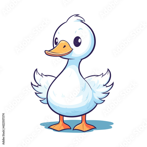 Cute Goose Cartoon Character  Perfect for Children s Farm-themed Designs and Nature-inspired Creations
