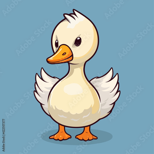 Cute Goose Cartoon Character: Perfect for Children's Farm-themed Designs and Nature-inspired Creations
