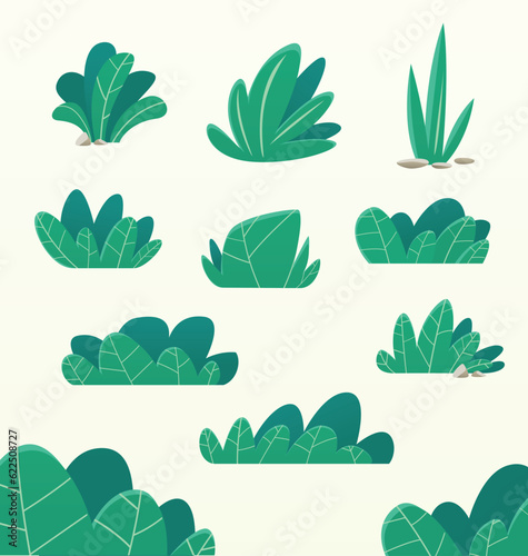 vector cartoon grash bush illustration isolated template for kid children book