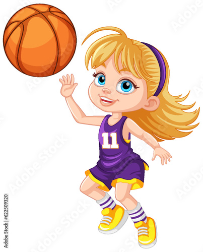 Female basketball player cartoon character