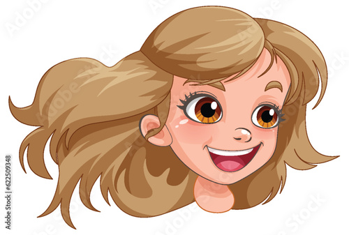 A girl with blonde hair and brown eyes