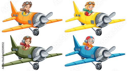 Male pilot flying jet plane