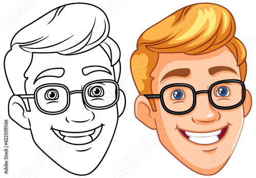 Man wearing glasses smiling head