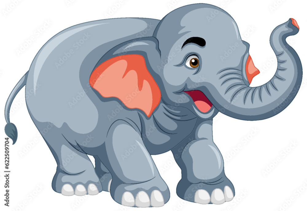 An Elephant in Cartoon Style