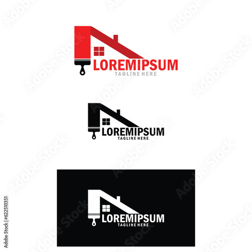 paint house. illustration of logo design