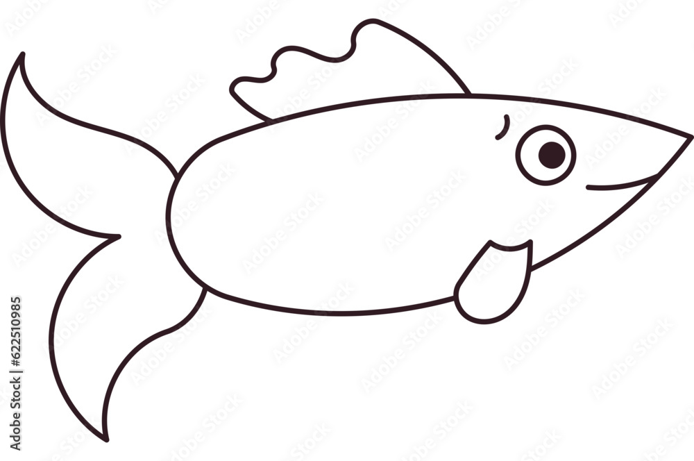 Naklejka premium Fish Coloring Page