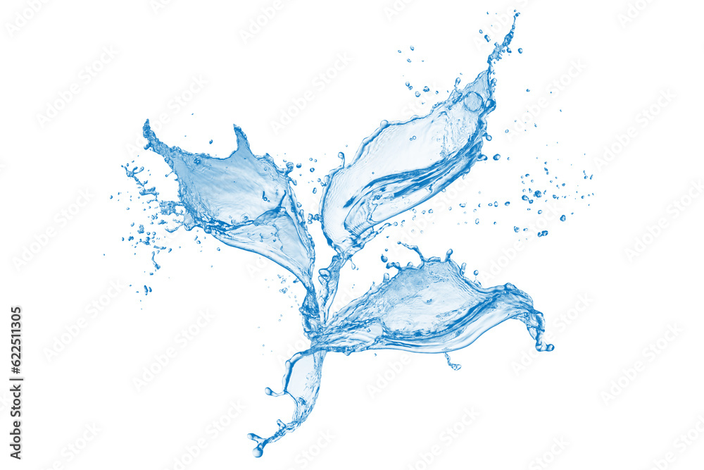 Obraz premium Water splash with isolated transparent background in white background