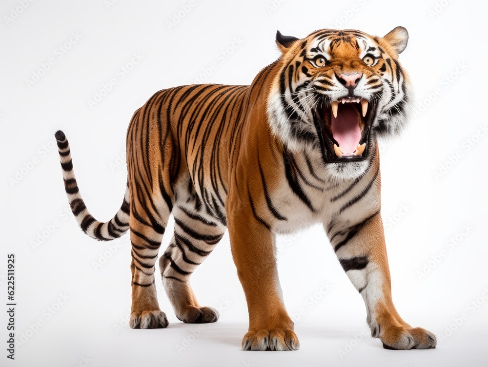 a tiger isolated on a white background