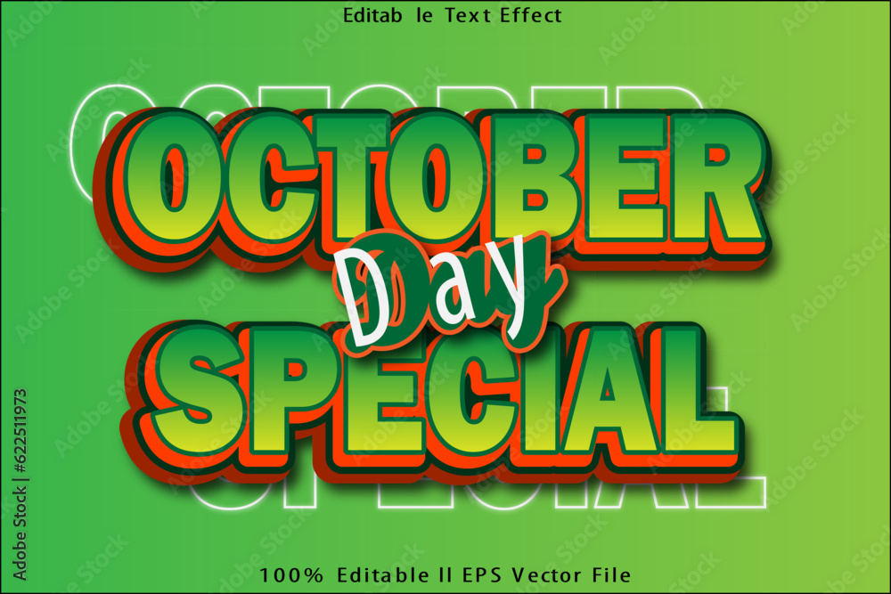 October Special Day Editable Text Effect