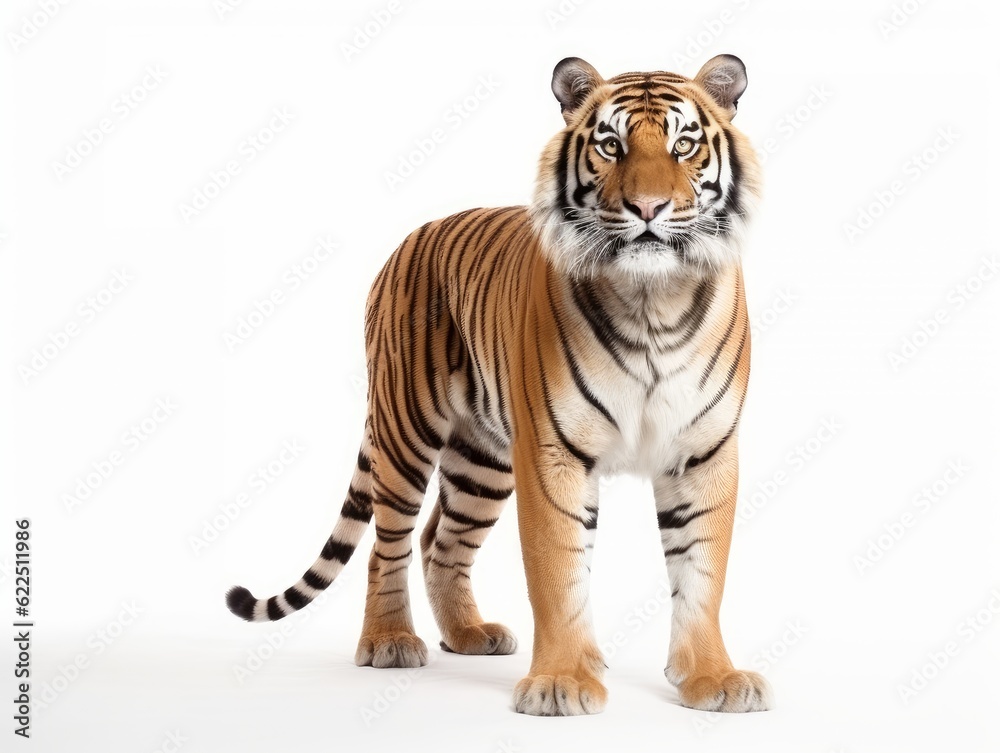 a tiger isolated on a white background