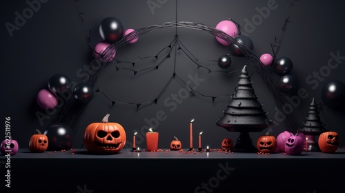 Halloween Party Celebration Background. Generative AI