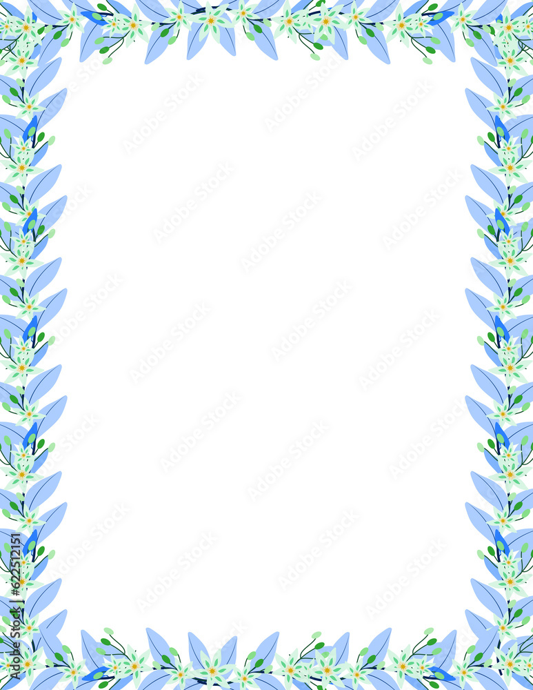 Fototapeta premium Colorful Floral Frame Border Clipart