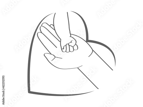 baby and mother hand icon
