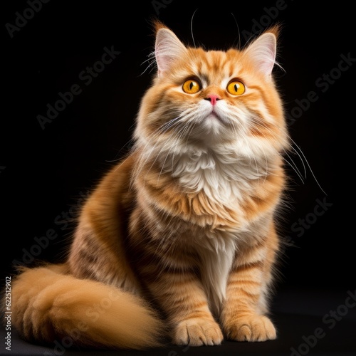 Adorable cat in photo studio mode