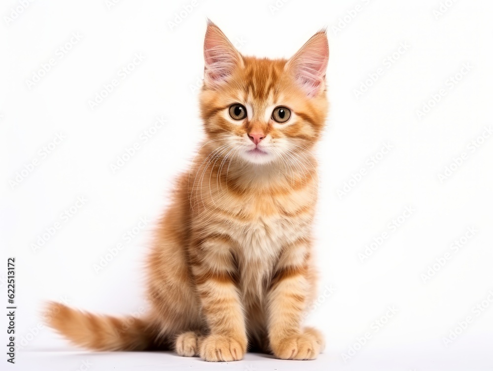 a cat standing isolated in a white background