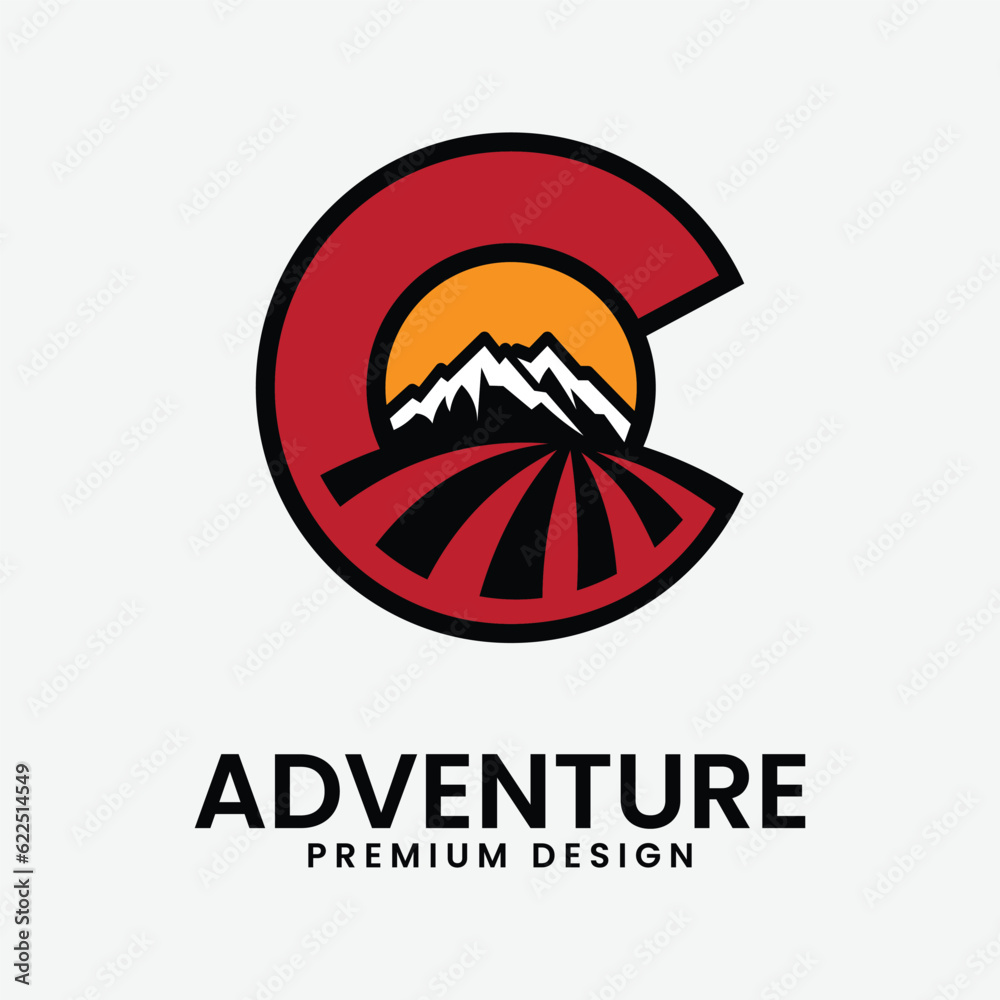 adventure line art design logo illustration icon adventure line art design logo illustration icon