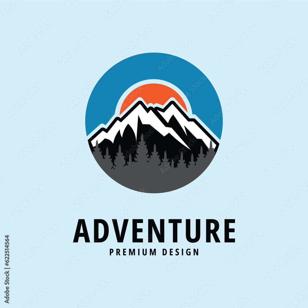 adventure line art design logo illustration icon adventure line art design logo illustration icon