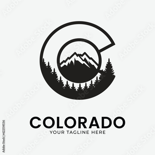 colorado line art design logo illustration icon photo