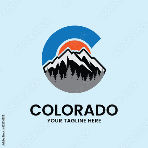 colorado line art design logo illustration icon