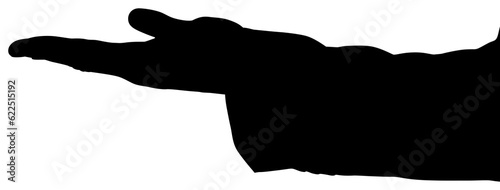 Digital png illustration of hand silhouette on transparent background