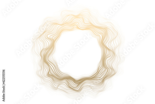 Abstract circle lines wave gold gradient isolated on transparent background. Vector in concept luxury, technology, science, music, modern.