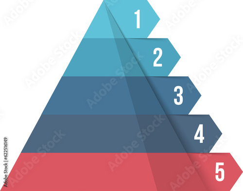 Pyramid with five segments, infographic template