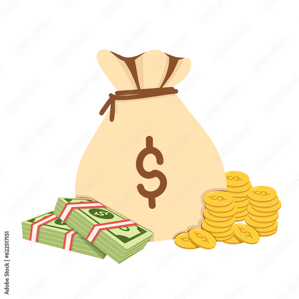 Dollar money Illustration, financial concept, stack of money Dollar money Illustration, financial concept, stack of money