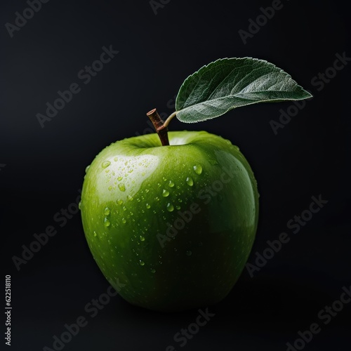 photo of a apple fruit in black background