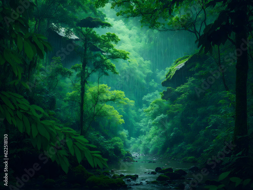 green forest in the night © Ninja