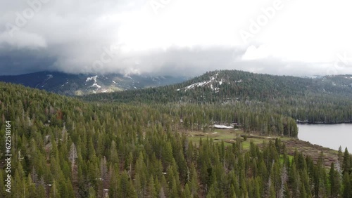 Drone Panorama of Webber Lake near Truckee California photo