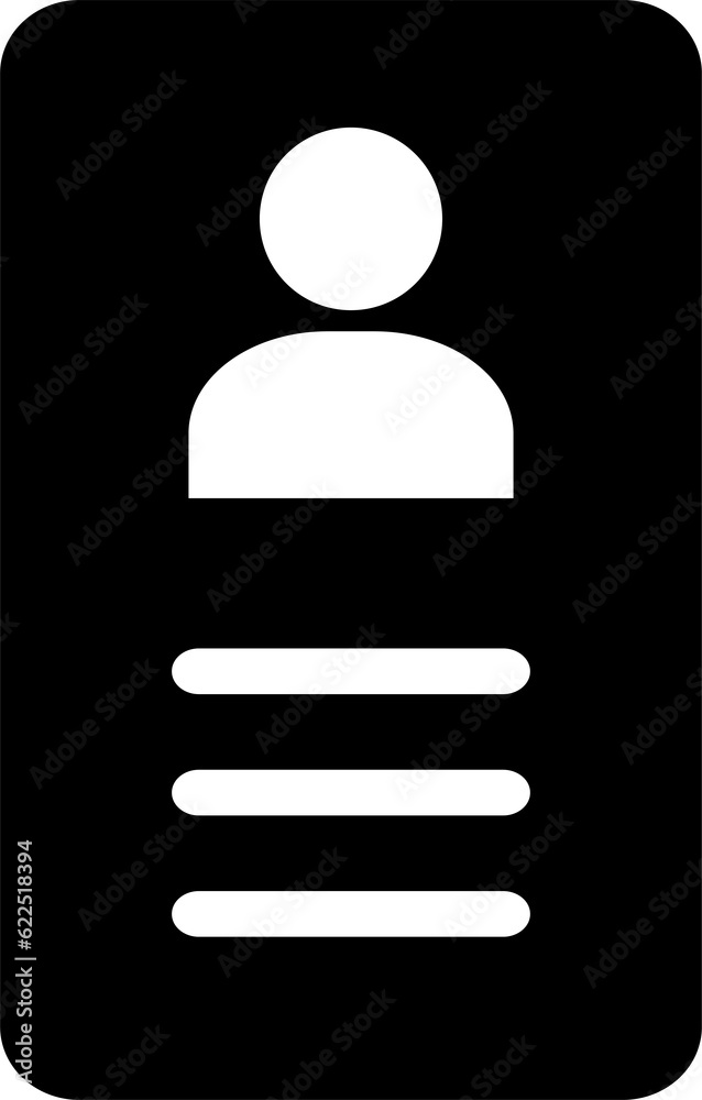 Employee clerk card, vcard icon illustration for graphic design, logo, web site, social media, mobile app, ui