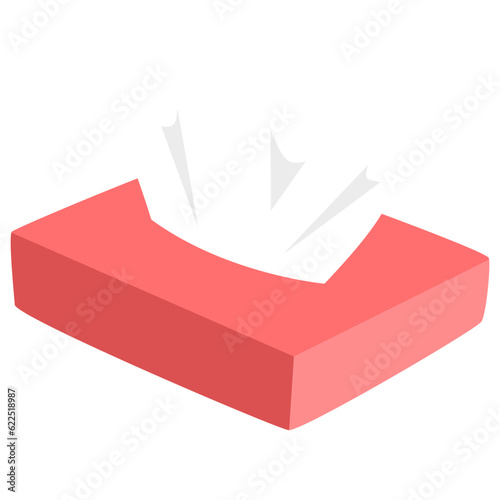 Red Tissue Box Vector Cartoon Illustration