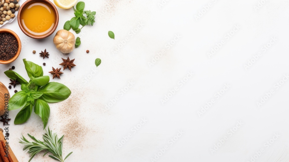 Spices and herbs on a white background Spices and herbs on a white background