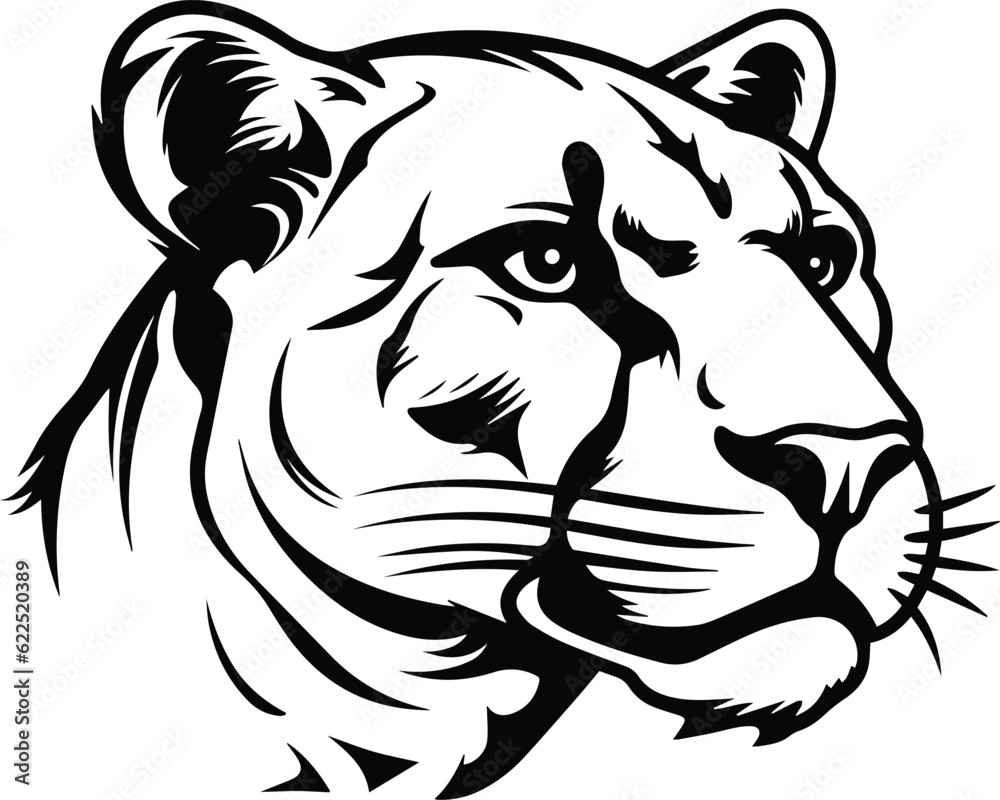 Cougar Logo Monochrome Design Style