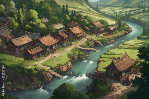 Riverside Retreat: Village Next to the Serene Flow of the River