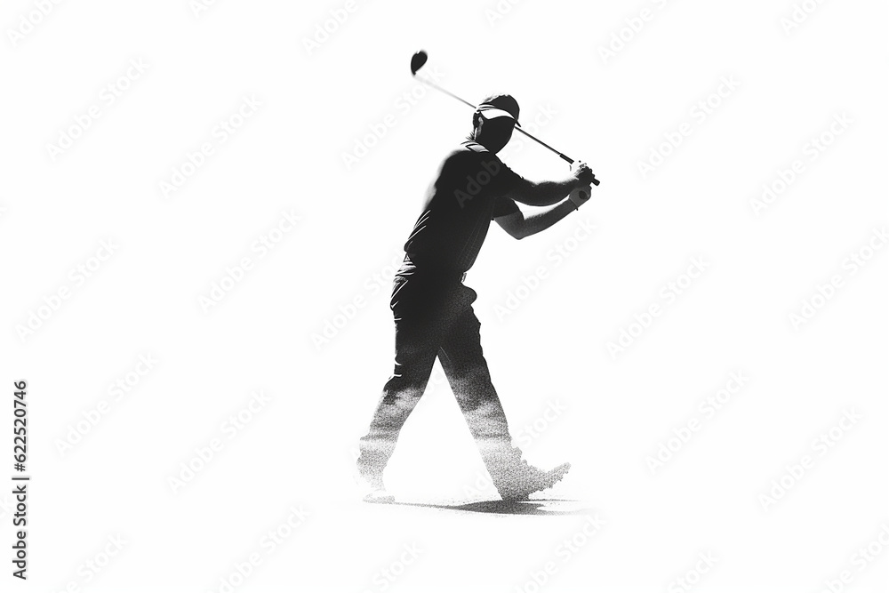 illustration of a person playing golf vector