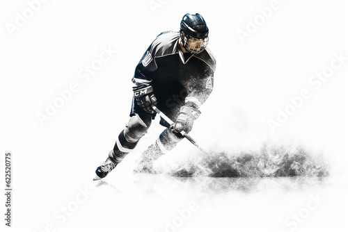 Illustration of a hockey player with full gear