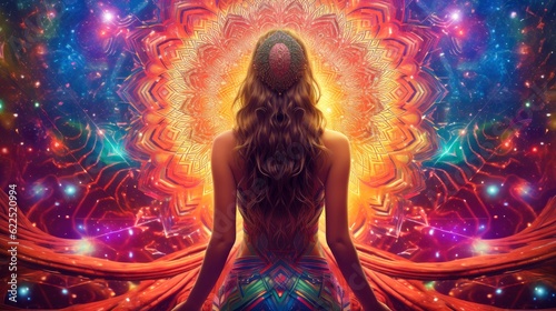 Psychic waves experimentation, psychedelia, and bold mental, emotional, and spiritual journey, journey into wellness with psychic waves, Generative AI illustration