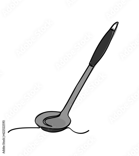 simple vector sketch vegetable scoop, sip single one line art, continuous