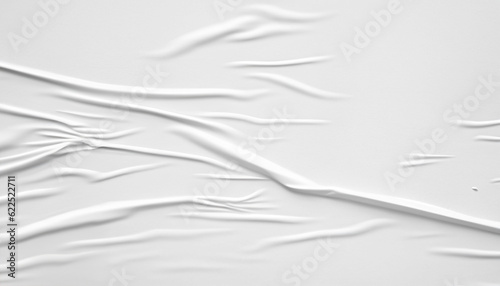 blank white crumpled and creased paper poster texture background