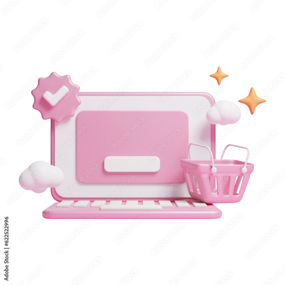 3d online shopping concept icon wit laptop or 3d online shopping concept icon 3d online shopping concept icon wit laptop or 3d online shopping concept icon