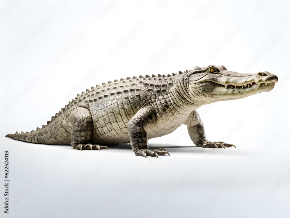 Obraz premium Crocodiles are a family of large reptiles. Classified as carnivores of all kinds. Generative AI. Illustration.